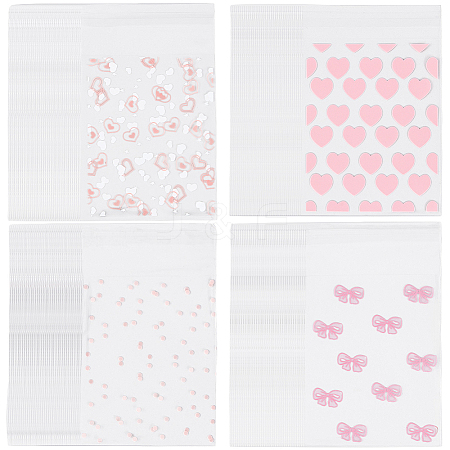 4 Bags 4 Styles Printed Transparent OPP Cellophane Storage Bags OPP-SP0001-07B-1