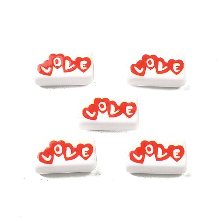 200Pcs Printed  Opaque Acrylic Beads OACR-R005-01C-1