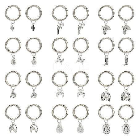 24Pcs 12 Styles Cowboy Theme Mixed Shapes Alloy Shoes Charms HJEW-CJ00041-1