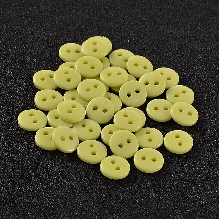 2-Hole Flat Round Resin Sewing Buttons for Costume Design BUTT-E119-20L-15-1
