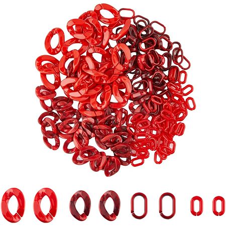 SUPERFINDINGS 240Pcs 4 Style Acrylic Linking Rings OACR-FH0001-034-1