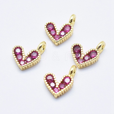 Brass Micro Pave Cubic Zirconia Charms RB-I078-66G-NR-1