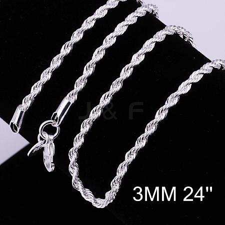 Brass Rope Chain Necklaces LS-NJEW-BB10880-24-1