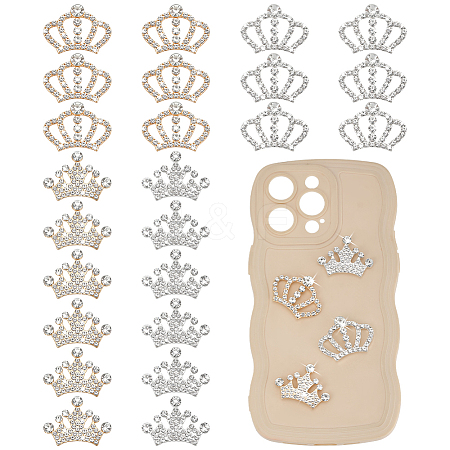 24Pcs 4 Styles Alloy Glass Cabochons FIND-ME0003-94-1