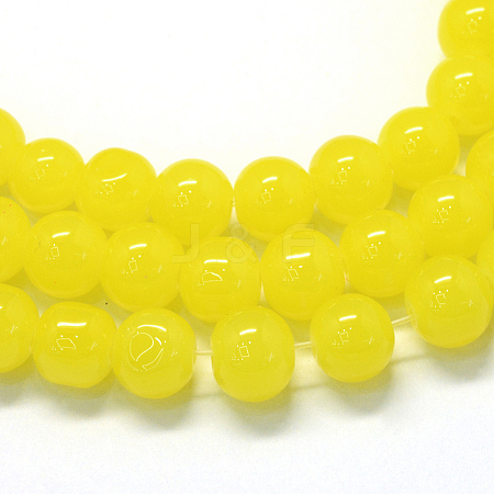 Baking Paint Imitation Jade Glass Round Bead Strands LS-DGLA-Q021-10mm-24-1