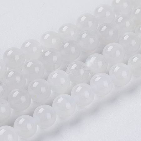 Natural White Moonstone Beads Strands G-G559-6mm-1