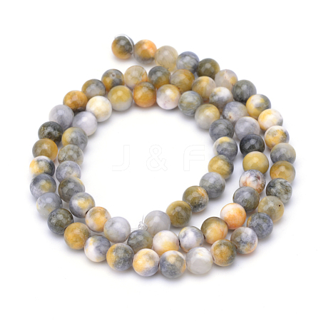 Natural Dyed White Jade Gemstone Bead Strands X-G-R271-8mm-XP26-1