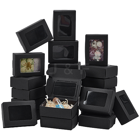 Foldable Creative Kraft Paper Mailer Boxes with Visible Window CON-WH0113-08A-01-1