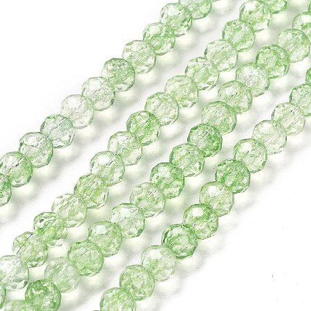 Transparent Crackle Glass Beads Strands CCG-L050-01B-03-1