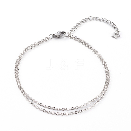 Brass Cable Chain Multi-strand Bracelets BJEW-JB06075-02-1