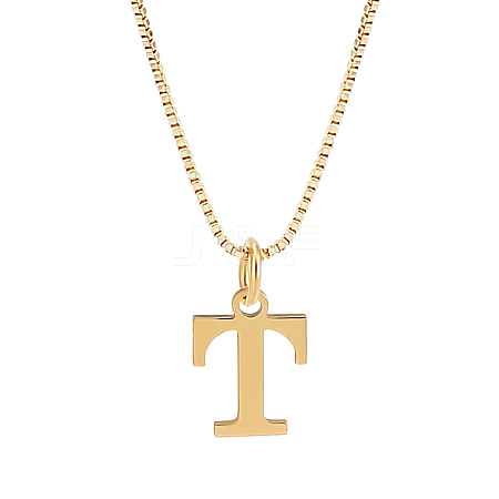 1pc 304 Stainless Steel Letter Pendant Necklaces NJEW-LP0001-38T-G-1