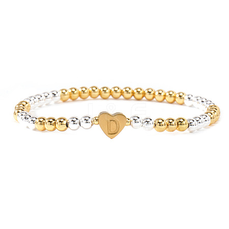 Brass Beads Stretch Bracelets for Women CW0227-14-1