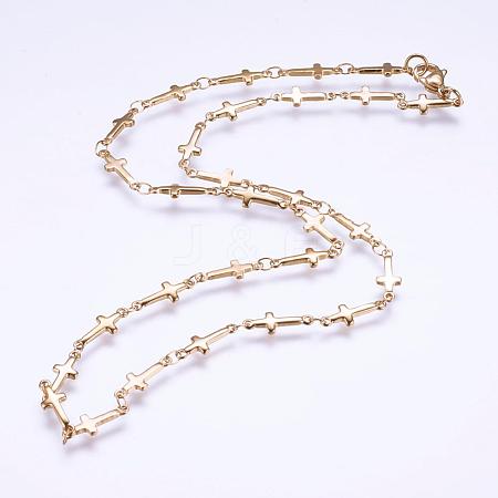 304 Stainless Steel Chain Necklaces STAS-P164-01G-1
