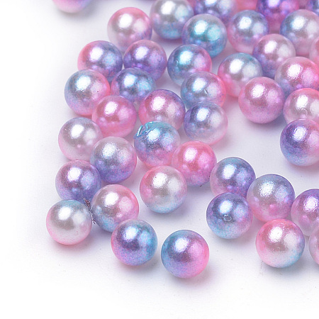 Rainbow Acrylic Imitation Pearl Beads OACR-R065-3mm-A13-1