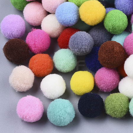 DIY Doll Craft Polyester High-elastic Pom Pom Ball AJEW-R093-02D-02-1