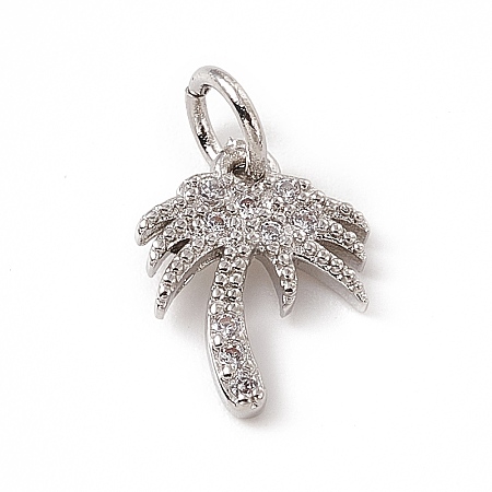 Brass Micro Pave Cubic Zirconia Charms ZIRC-F132-41P-1