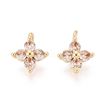Brass Micro Pave Cubic Zirconia Pendants KK-D356-07I-G-1