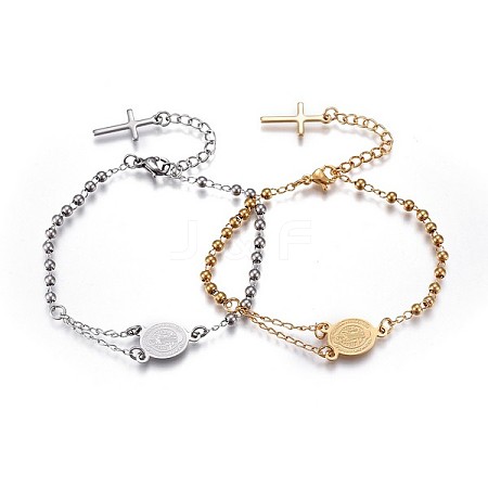 201 Stainless Steel Charm Bracelets BJEW-P258-15-1