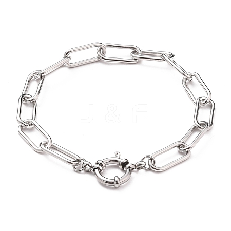 304 Stainless Steel Paperclip Chain Bracelets BJEW-JB05631-1
