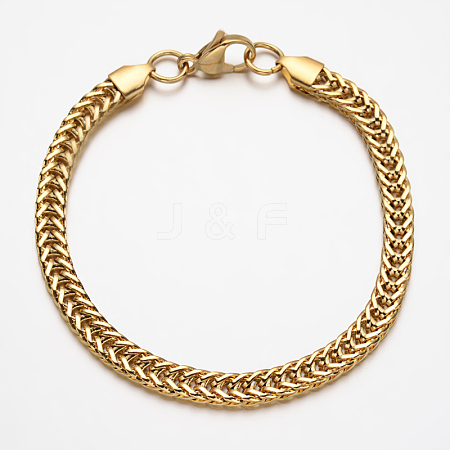 304 Stainless Steel Rope Chain Bracelets X-BJEW-N285-03G-1
