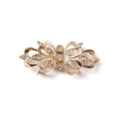 Zinc Alloy Crystal Rhinestone Snap Lock Clasps FIND-WH0008-19G-1