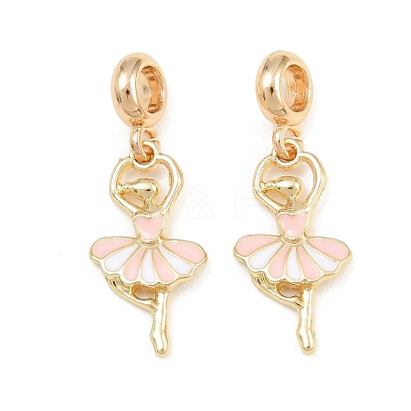 Alloy Enamel European Dangle Charms AL-CBAC2D3-18G-1