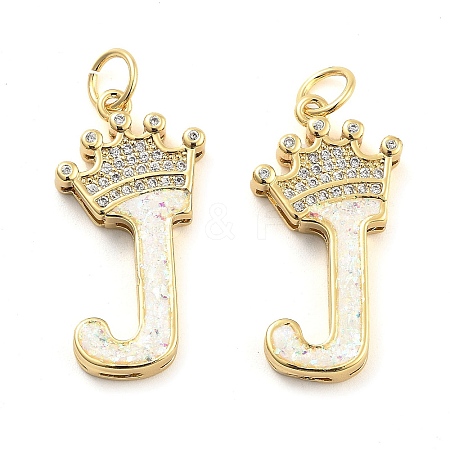 Brass Micro Pave Clear Cubic Zirconia Pendants KK-G498-01J-02-1