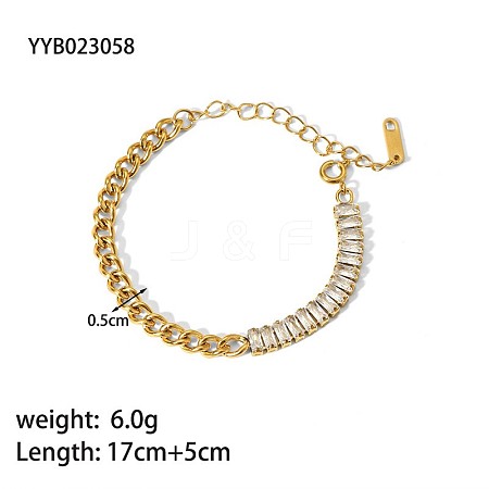 Simple Stainless Steel Chain Link Bracelets for Summer Beach PM6439-14-1