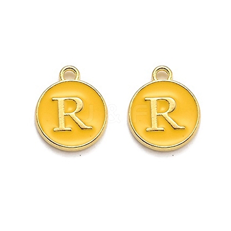 Golden Plated Alloy Enamel Charms ENAM-Q437-13R-1