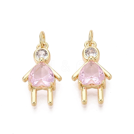 Brass Micro Pave Cubic Zirconia Pendants KK-N287-32B-G-1