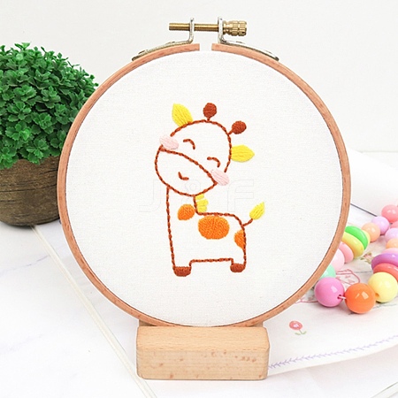 DIY Cartoon Animal Embroidery Sets DIY-G037-02C-1