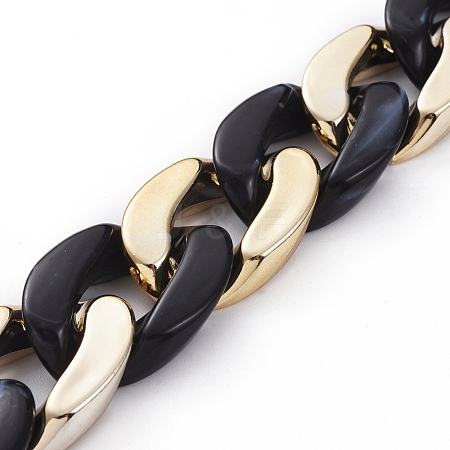 Handmade Imitation Gemstone Style Acrylic Curb Chains AJEW-JB00523-02-1