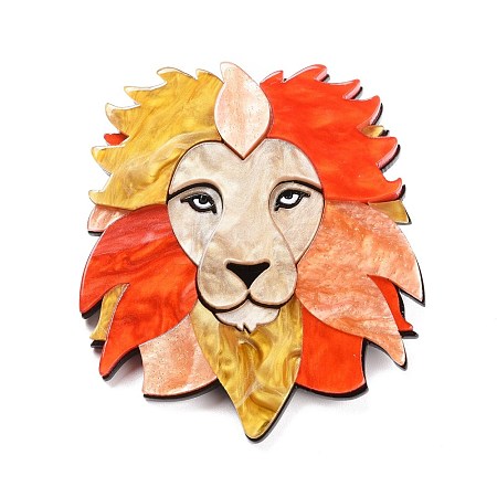 Lion Acrylic Badge JEWB-C013-02-1