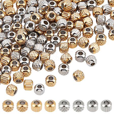 DICOSMETIC 120Pcs 4 Style 201 Stainless Steel Beads STAS-DC0008-98-1