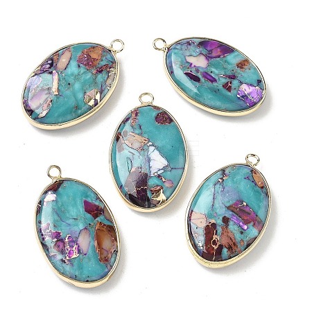 Dyed Synthetic Imperial Jasper Pendants G-D337-03B-G-1