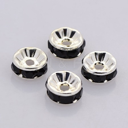Brass Rhinestone Spacer Beads RB-A014-Z10mm-02S-1
