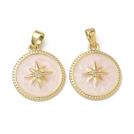 Brass Micro Pave Clear Cubic Zirconia Pendants KK-F924-03G-02-1