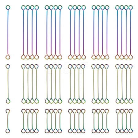 60Pcs 3 Style Ion Plating(IP) 304 Stainless Steel Eye Pins STAS-LS0001-62MC-1