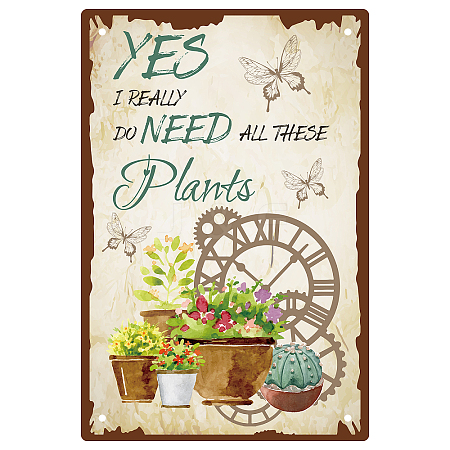 Rectangle Metal Iron Sign Poster AJEW-WH0157-356-1