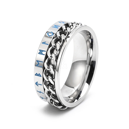 Rotatable Titanium Steel Finger Ring PW-WGE3233-05-1