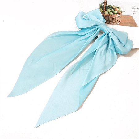 Solid Color Long Bowknot Satin Hair Barrettes PW-WGAD6A6-08-1