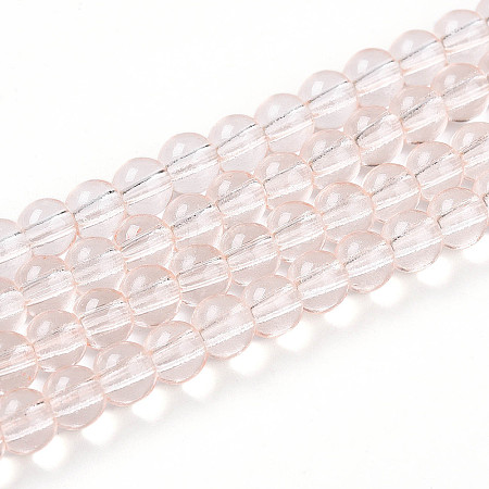 Baking Paint Transparent Glass Beads Strands DGLA-N006-6mm-02-1