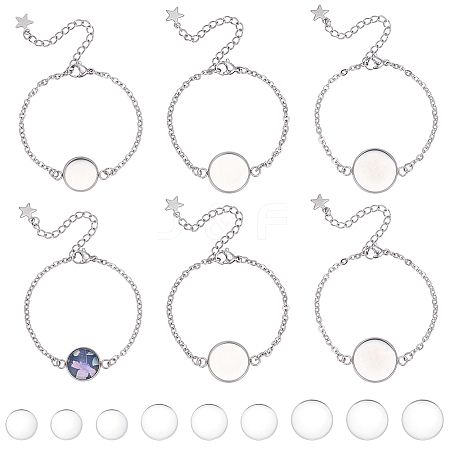 12Pcs 3 Styles 304 Stainless Steel Cable Chain Bracelet Making STAS-SP0002-11-1