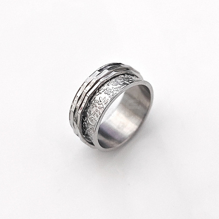 Retro Rotatable 304 Stainless Steel Finger Rings FS-WG84C22-47-1