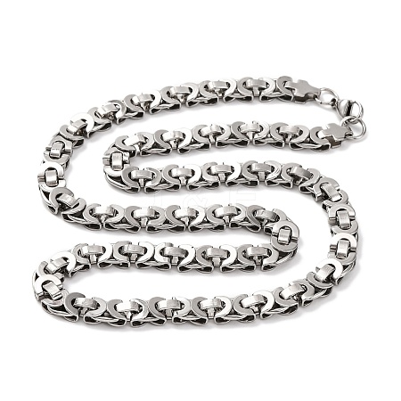 201 Stainless Steel Byzantine Chain Necklace LS-NJEW-F222-30P-1