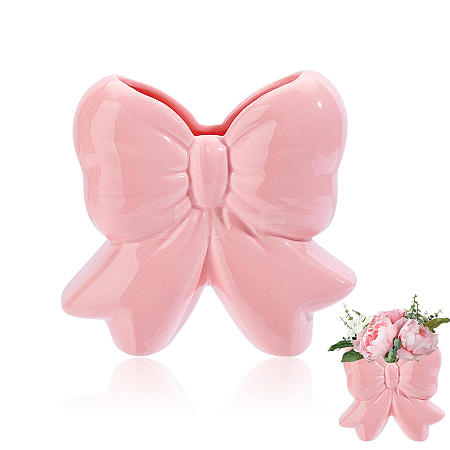 Ceramics Bowknot Vases Display Decorations AJEW-WH0410-59-1