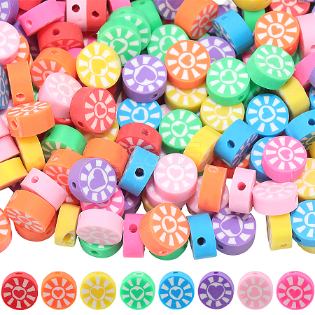 200pcs 8 colors Handmade Polymer Clay Beads CLAY-SP0001-05-1