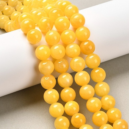 Natural Yellow Jade Beads Strands X-JBR10mm-7-1