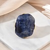 Natural Sodalite & Alloy Finger Rings for Women RJEW-G375-01G-07-2