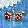 Evil Eye Glass Ear Fake Plugs EJEW-H105-27G-2